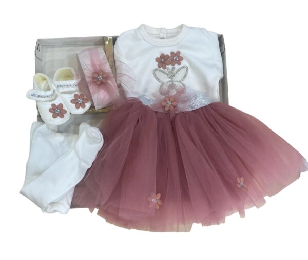 Tenue nouveau-né vieux rose – Image 2